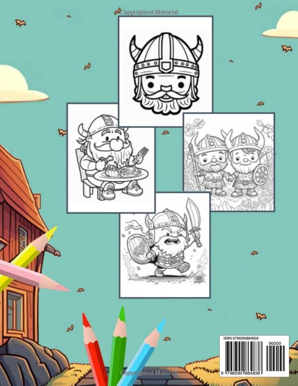 Vikings Coloring Book for Kids: A world of Nordic adventures and mysteries with 42 Coloring Pages For Kids & Toddlers Ages 4-8 image 3