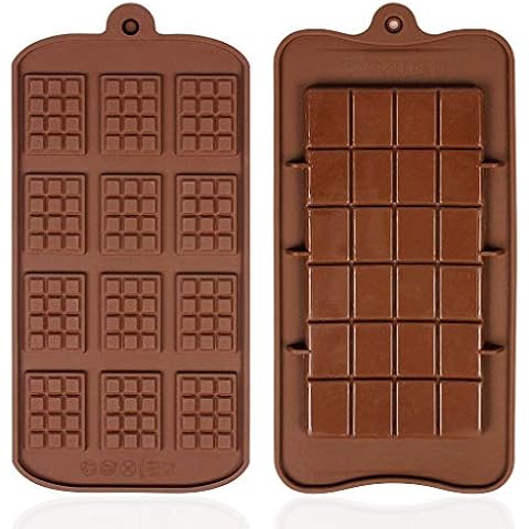 YOYUSH 2 Pcs Chocolate Bar Moulds Silicone Molds Ice Tray Moulds Sweet Moulds Candy Moulds Jelly Moulds Soap Mold Baking Molds Cover