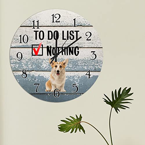 Horloge silencieuse Welsh Corgi sans tic-tac style shabby chic - 4
