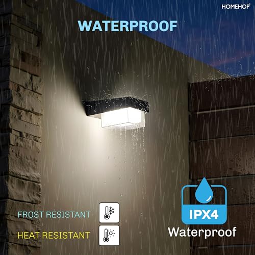 Image of Homehop Solar Light Outdoor Home Garden Wireless Wall Decorative 36 LED | Solar Wall Light Waterproof Automatic Lamp For Balcony, Scone,And Courtyard, Porch ,Pathway with 3 Color Modes (ABS,1800mAh) inch