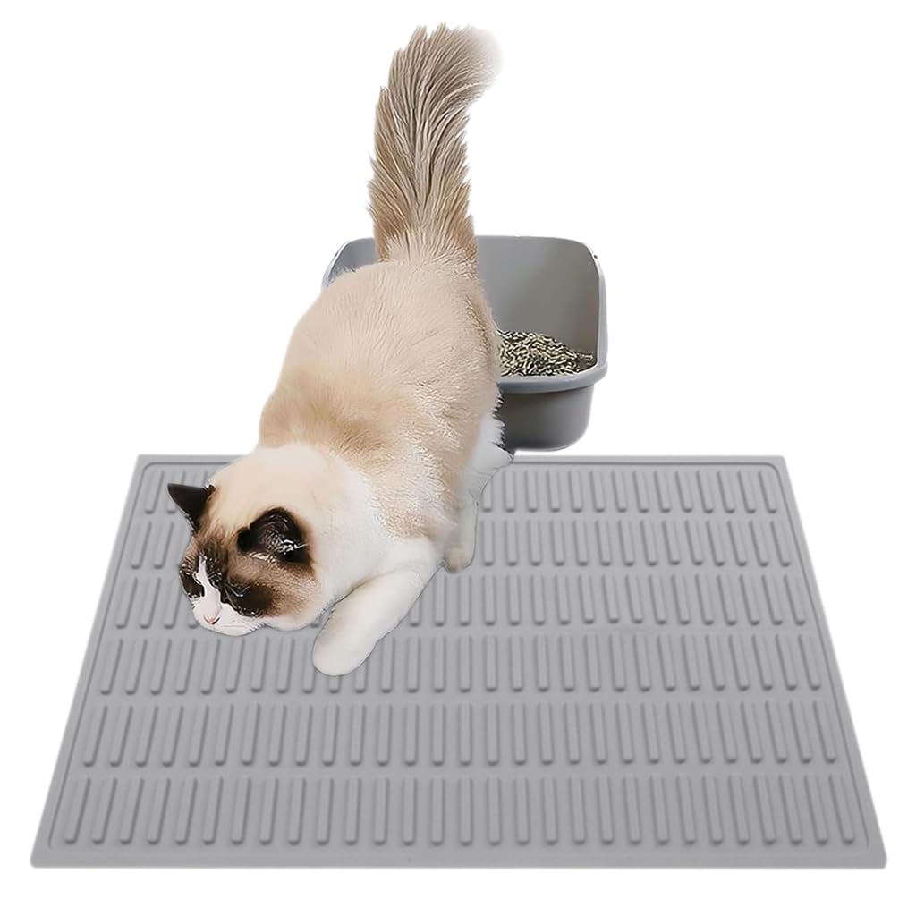 Qpets® Cat Litter Mat, Litter Mat Grooved Silicone Cat Litter Mat for Cat Litter Box Mess Anti-slip Cat Litter Mat Easy to Clean Cat Litter Collection Mat -24x14.96 inches (B0D9SBPXZH) Amazon Price History, Amazon Price Tracker