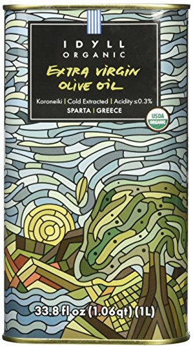 Idyll Organic Extra Virgin Olive Oil from Greece, 1L (2016 Harvest)