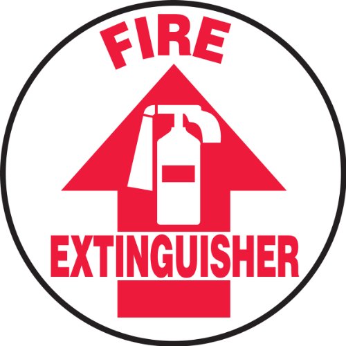 Plaque de sol extincteur en vinyle adhésif rond 43,2 cm signalisation sécurité incendie