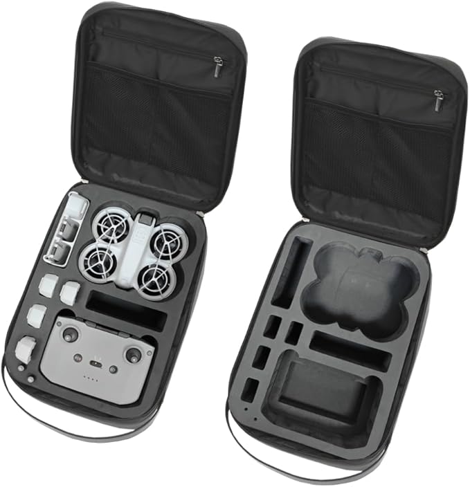 FPVtosky Mallette à Bandoulière Pour Drone DJI Neo Fly More Combo, Radiocommande RC-N3, Chargeur De Batterie Et Accessoires, Cuir Synthétique, Noir