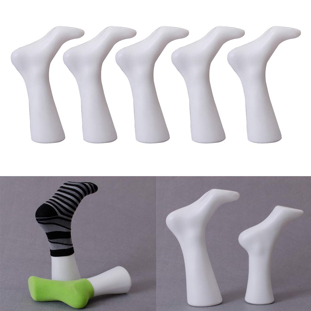 Perfeclan 5pcs Pied Adulte Mannequin en Plastique pour Chaussette Chaussette Affichage Longueur 230 cm