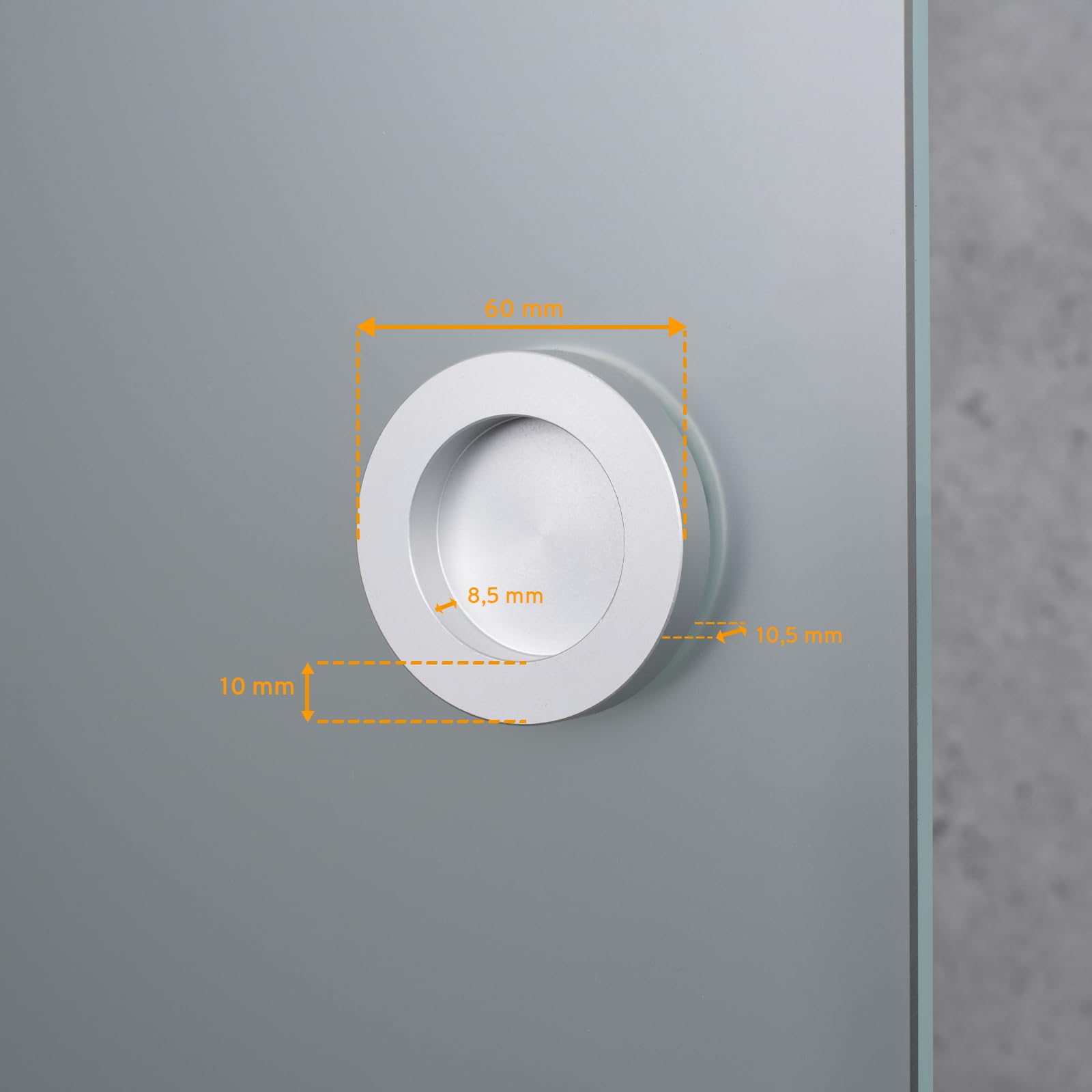 inova Glasschiebetür 1025 x 2200 mm satiniert Alu Komplettset mit Schiebetürbeschlag Laufschiene und Griffmuschel