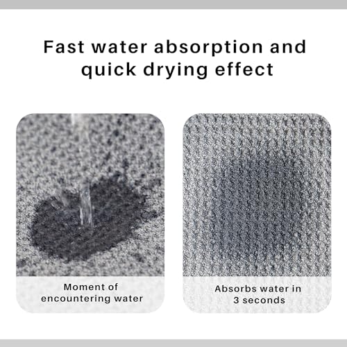 Image of ROLSHOL 2 Pack Microfiber Hair Towel Wrap for Women, 32 inch x 11 inch Waffle Weave Hair Plopping Towel for Curly, Long & Thick Hair, Anti-Frizz Hair Turbans for Wet Hair (Gray,Cyan Blue)