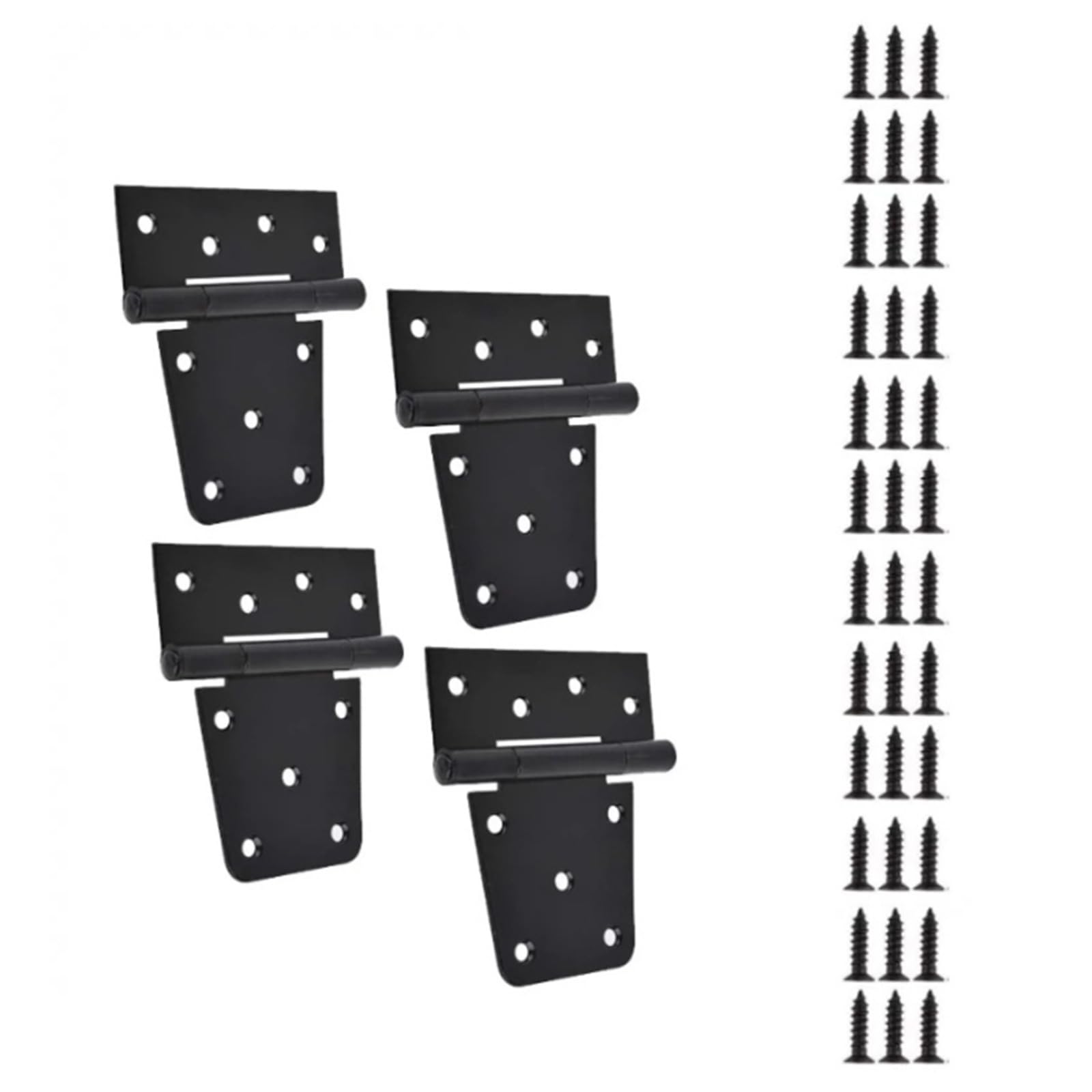 4Pcs Heavy Duty Black Iron Gate Hinges Barn Door Gate Hinge for Wooden Door Garden Outdoor for Wooden Garden Outdoor