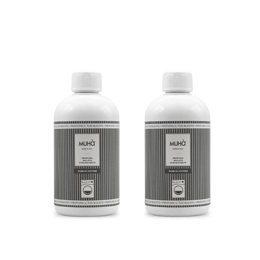 Confezione di Due Profumatori Concentrati per Bucato, Profumo Intenso e Duraturo, 400ml - Fiori di Cotone + Fiori di Cotone, Totale 800ml, Freschezza Lunga Durata