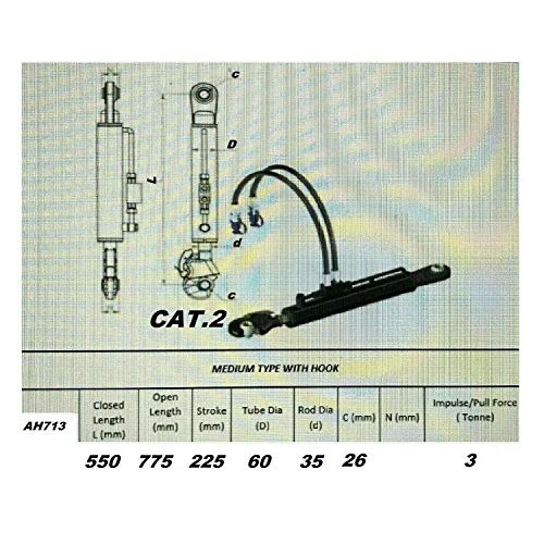 AH713 Hydraulische Topstang met kogel en vanghaak - Hydraulisch Topstangen Tractor - Image 3