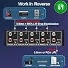 FlyroadUp 3.5mm Aux + RCA L/R Bi-Directional Stereo Audio Switch 4 in 1 Out A/B Analog Audio Switcher Selector