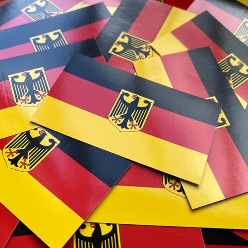 Deutschland Flagge Aufkleber/Sticker 100 Stück 8,5 cm BRD Deutsche Fahne Bundesadler AFD Patrioten Heimat
