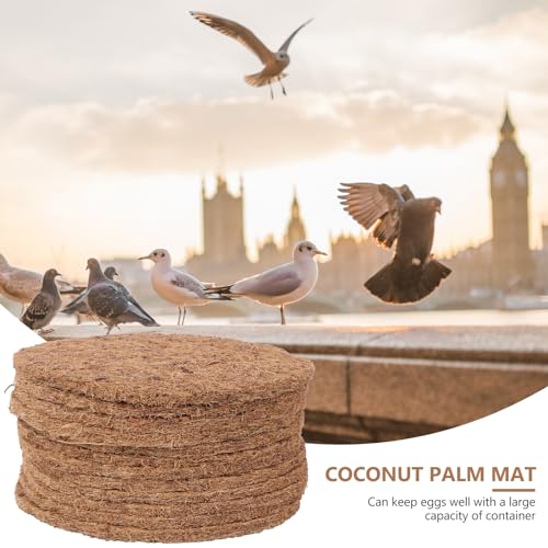 Image of TEHAUX Coconut Fiber Bird Nest Mat 8.1 Inch Dehumidification Racing Pigeon Nest Pad Breathable Durable Bird Breeding Accessory for Egg Protection