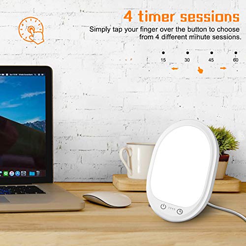 Tageslichtlampe 10000 Lux Lichttherapielampe gegen Depressionen, Lichttherapie lampe mit 3 Stufenhelligkeit und 4 Timer… - Image 4