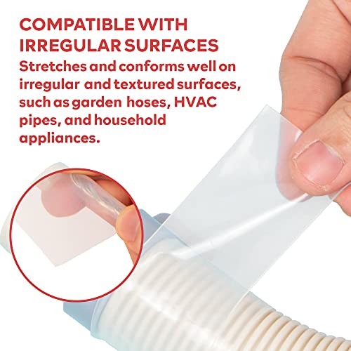 Xfasten Self-Fusing Silicone Tape Pro, Clear, 1.5-Inch X 15-Feet, 30Mils Extreme Silicone Repair Pipe Tape For Electrical, Radiator Hose, Garden Hose, Coax Plumbers Water Seal And Stretch Tape #TOP20