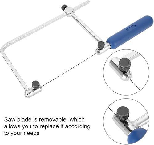 Miniatura 3 de Sierra para joyas, herramienta de corte en forma de U, marco de kit de herramientas de corte ajustable con 6 hojas de sierra en espiral
