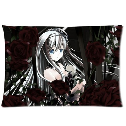 Japan Anime Cartoon Sexy Woman Sexy Girl Black Rose Custom Standard Pillowcase DIY Pillowslips Roomy in Size 20 x 26 Inch