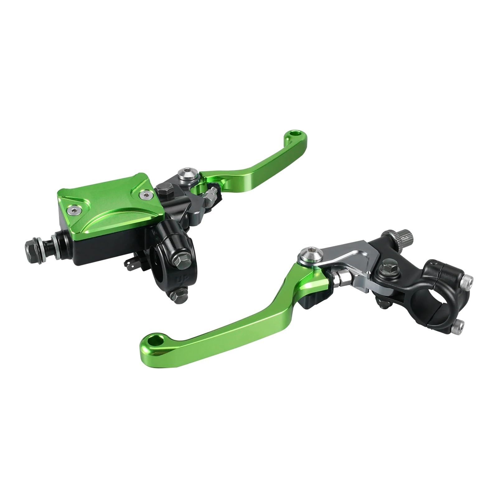 Zynther Motorcycle Brake Clutch Lever for KX 85 125 250 Motorcycle Hydraulic Brake Clutch Lever for Master Fluid Reservoir Cap Kit(Green)