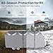RV Cover Fits 33-35ft Travel Trailer: Waterproof Camper Cover for Toy Hauler, Winter Campsite, with Gutter Covers, Tongne Jack Covers, Windproof Straps