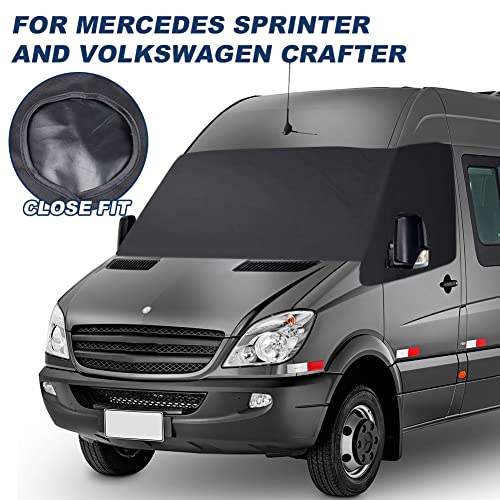 Windshield Cover Compatible With 2006-2018 Mercedes-Benz Sprinter (906) Ncv3 2500 & Dodge Sprinter 2003-2009 600D Oxford Fabric Waterproof Window Sunshade Cover #TOP7