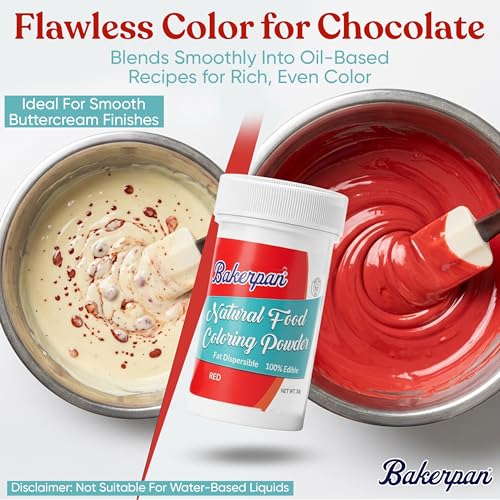 Image of Bakerpan Red Food Coloring Powder for Baking - 30g Oil Based, Artificial Dye-Free, Plant-Based, Kosher, Gluten-Free - For Buttercream, Chocolate, Candy & Cakes