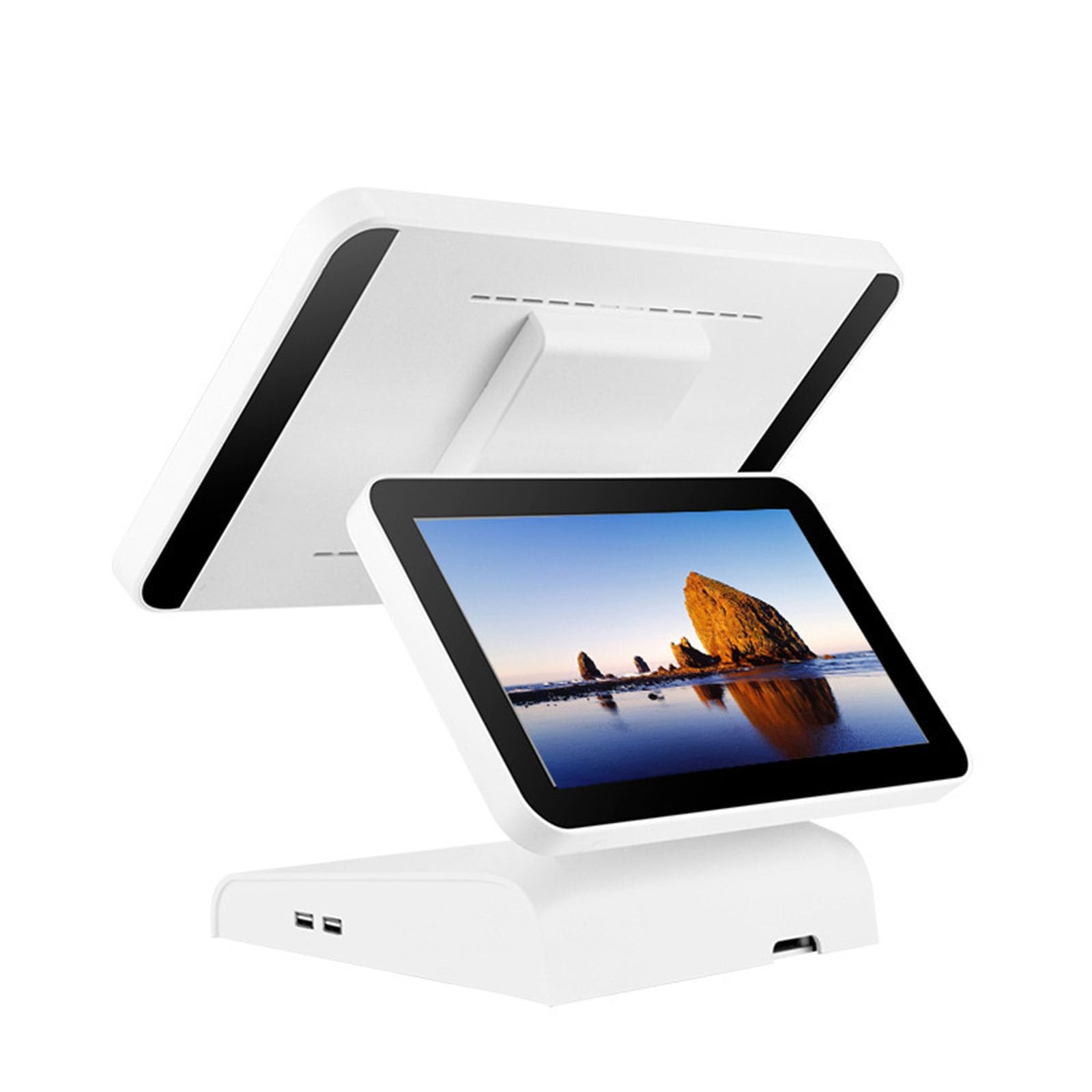 Registratore di cassa del touch screen a doppio schermo, catering del supermercato, pagamento conveniente