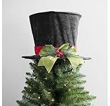 Christmas Tree Topper-Top Hat Tree Topper Christmas Decor-Christmas Centerpiece (Black)