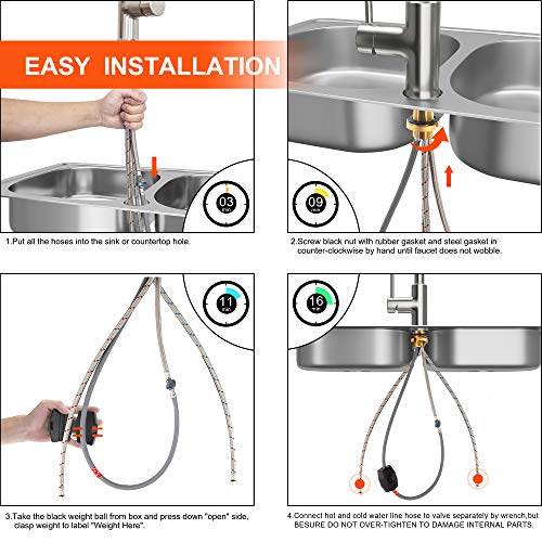 Kitchen Faucet with Pull Down Sprayer, Kitchen Sink Faucet, Single Handle High Arc Pull Out Brushed Nickel Sinks Faucet