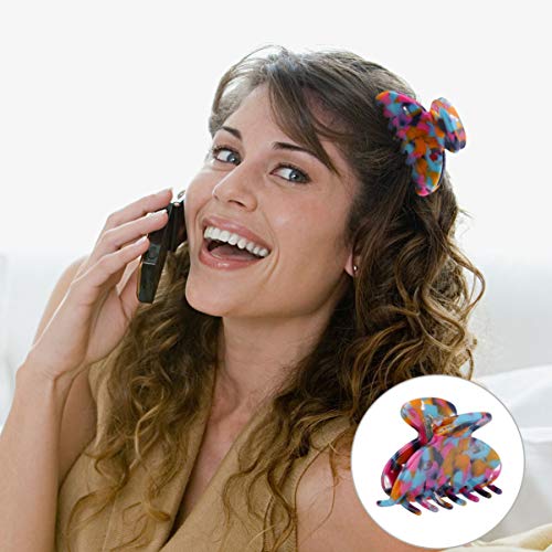 Minkissy Piranhas de cabelo de acetato, presilhas de garra de cabelo, design francês, design de tart