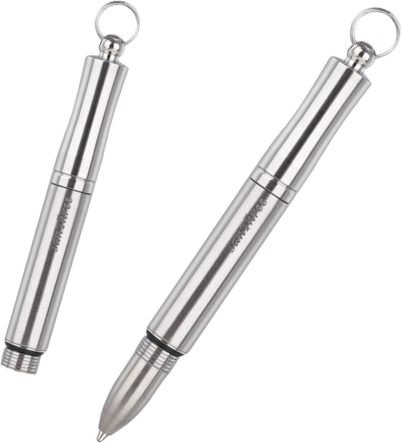 SanThree Keychain Small Pure Titanium Pen, Portable Pocket Lightweight EDC Titanium Ballpoint Pen Gifts for Men Women Graduation Birthday Anniversary