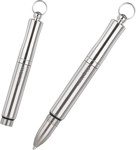 SanThree Llavero mini bolígrafo de titanio, ligero y portátil, bolígrafo de titanio EDC para hombres, mujeres, Navidad, cumpleaños, aniversario