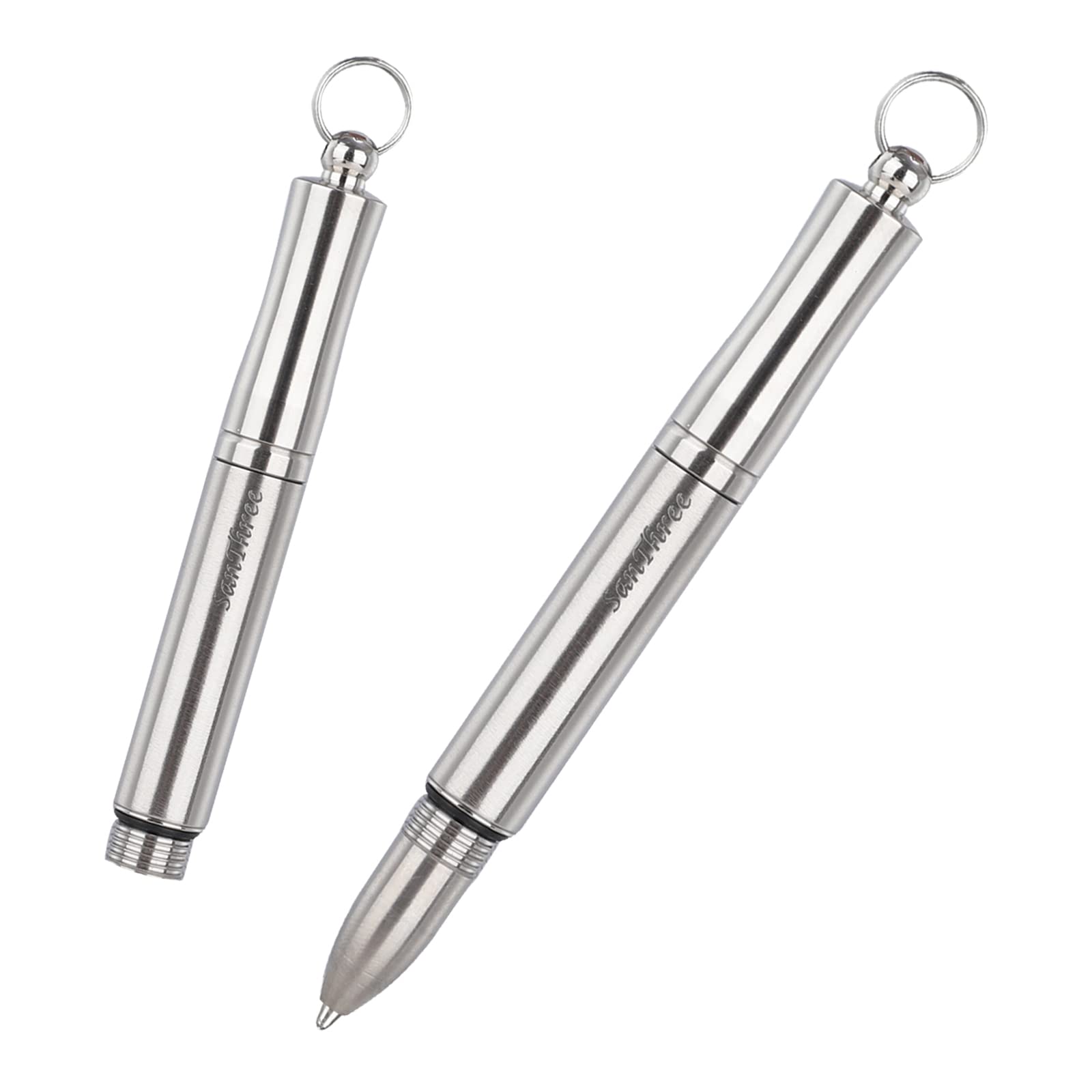 SanThreePortable Mini Pure Titanium Pen, Keychain Pocket Lightweight EDC  Titanium Ballpoint Pen Tool for Men Women Graduation Birthday Anniversary