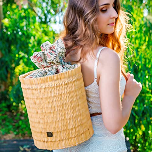 Handmade Wicker Vegan Straw Basket Round Backpack for Women Made in Portugal2