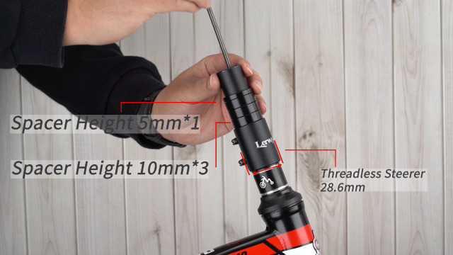 Prolunga Manubrio Bici GREEYO - Alza Stelo Per MTB, Diametro 28.6mm, In Alluminio Nero - Foto 7