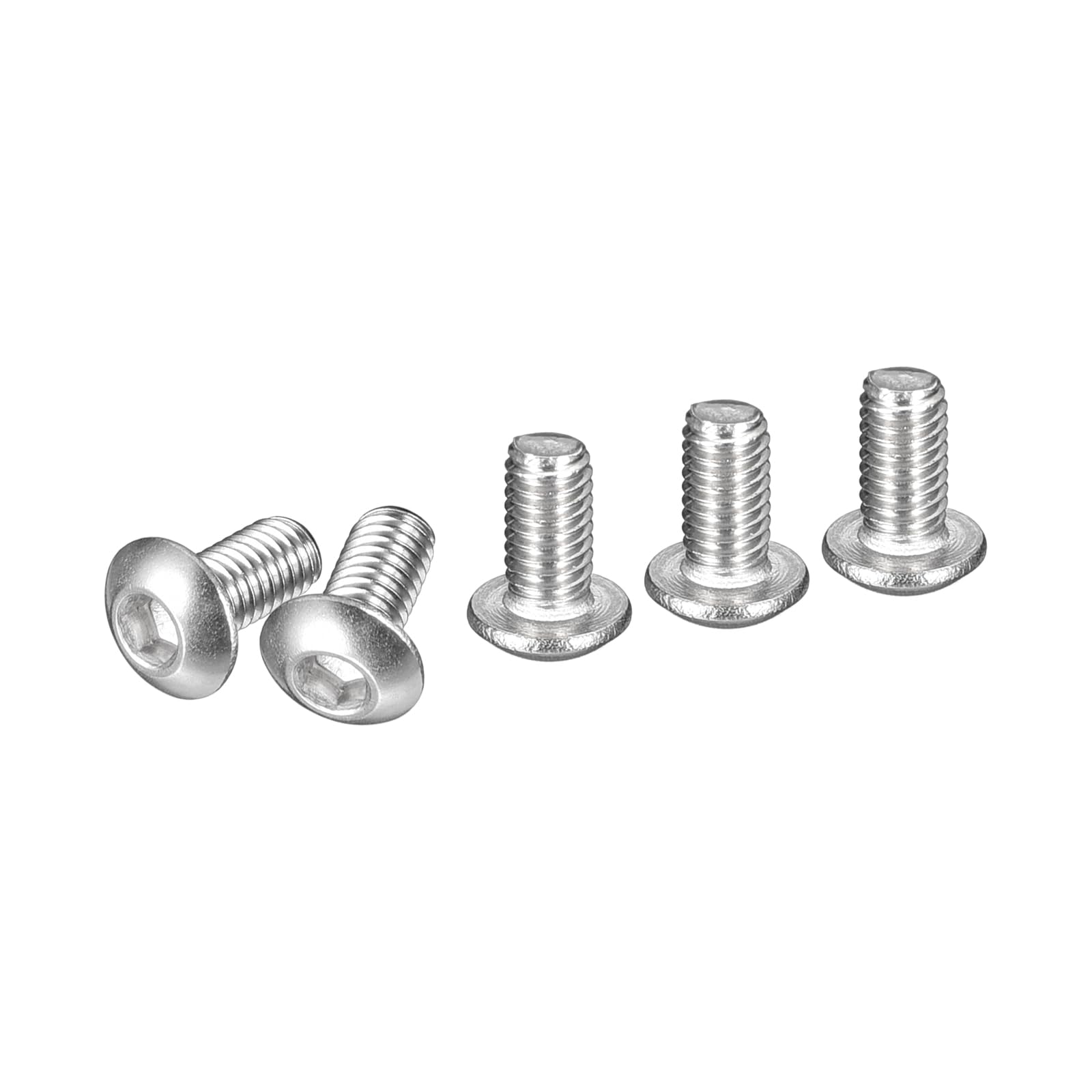 DTGN M3-0.5x6mm Button Head Socket Cap Screws - 50Pack - Good for Machine - 304 Stainless Steel 18/8 - Hex Drive Full Thread Fasteners
