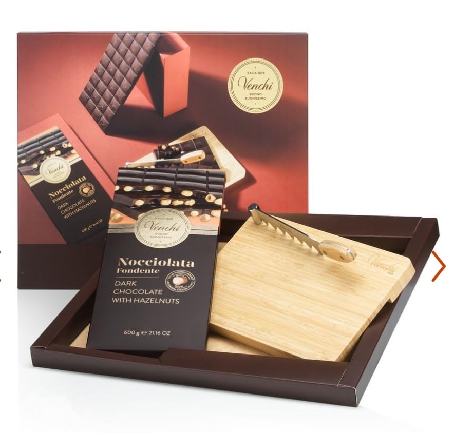 Tagliere Experience Venchi con maxi tavoletta nocciolato fondente 600gr regalo senza Glutine