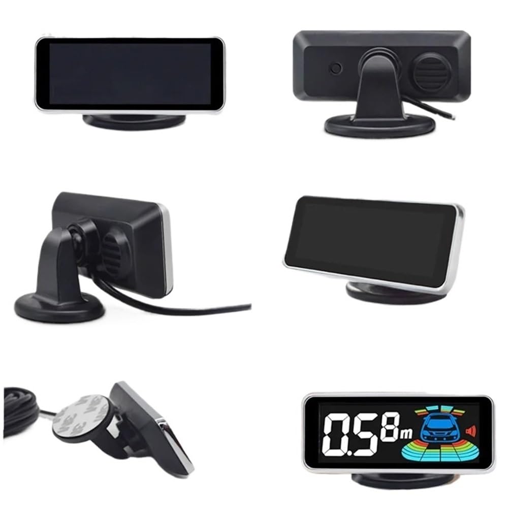 Kit sensori di parcheggio PDC 4 6 8 Parktronic Retromarcia Anteriore e Posteriore Rilevatore Radar Assistenza parcheggio Allarme sonoro (8 sensori/Bianco)