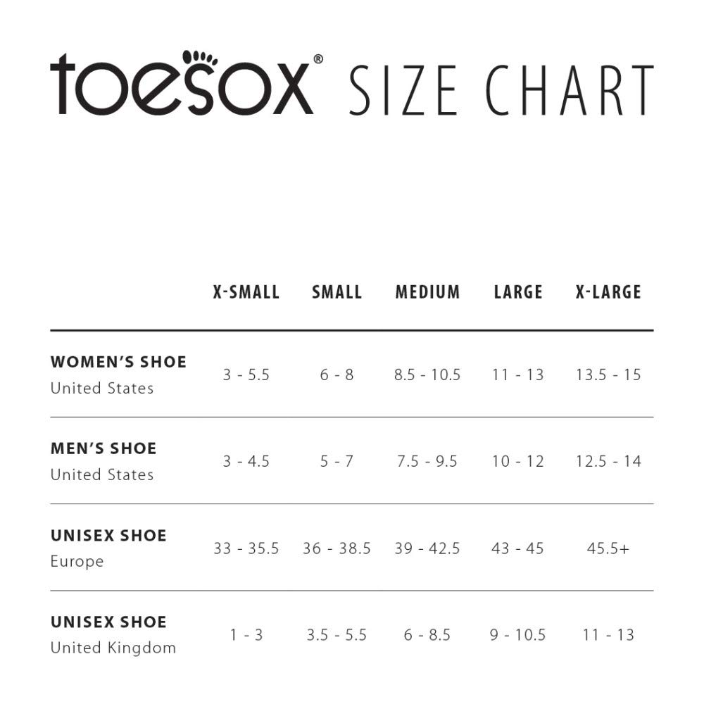 Toesox Calze Con Dita E Grip – Caviglia, Cotone Biologico, Antiscivolo Per Yoga E Pilates – Taglia M (6-8 UK)