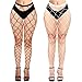 Violet Mist Womens Fishnets Colorful Fishnet Tights High Waist Fishnet Pantyhose Mesh Fishnet Stockings Fashion Fish Nets 2 Pack, XL Hole, Black + White