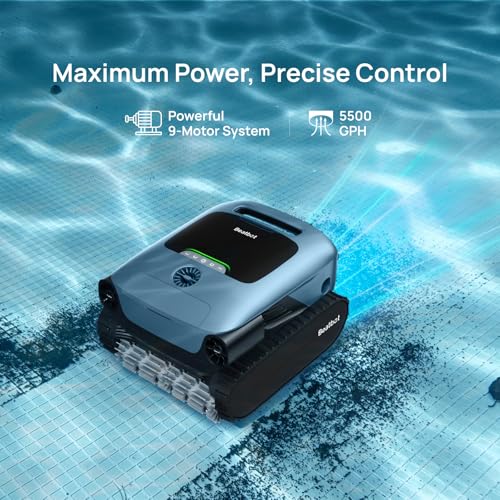 Image of (2026 Upgrade) Beatbot A100 Pro Pool Robot Vacuum, 5-in-1 Cleaning with Smart Surface Parking, Clarifies & Skims Water, Ideal for Inground Pools up to 3,299 Sq.ft - Cobalt Blue Aquasense pro