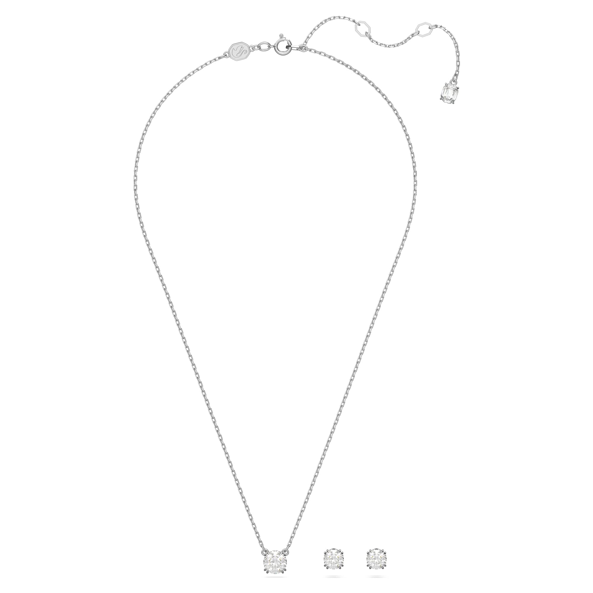 Swarovski Stilla Collezione parure, blanc, plaqué rhodium