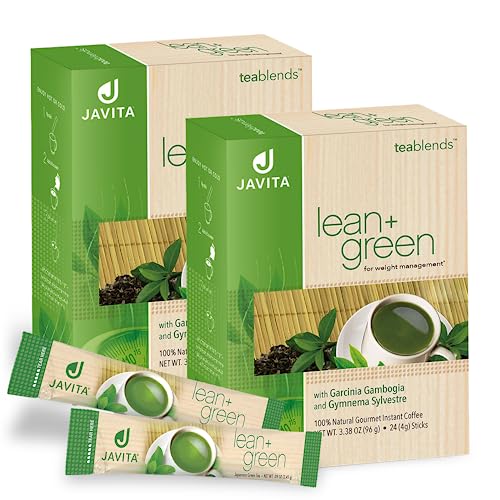 Lean + Green, Premium, 100% Japanese Green Tea, Garcinia Cambogia (as Super Citrimax) & Gymnema Sylvestre, for Weight Management, Appetite Control 24 ct - 2 Boxes, Javita