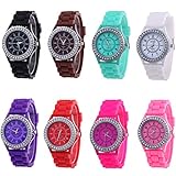 CdyBox Women’s Wholesale Watches Pack Silicone Band Lady Rhinestone Wristwatch (8 Pack)