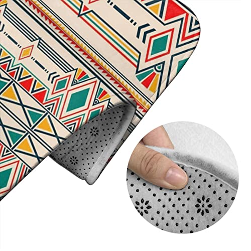 MBNGGAB Badematte + Konturmatte + Toilettendeckelbezug, Geometrische Folklore Ornament für Keramik 3 Stück Badematten Set, mit rutschfester Klebeunterseite – Bild 6