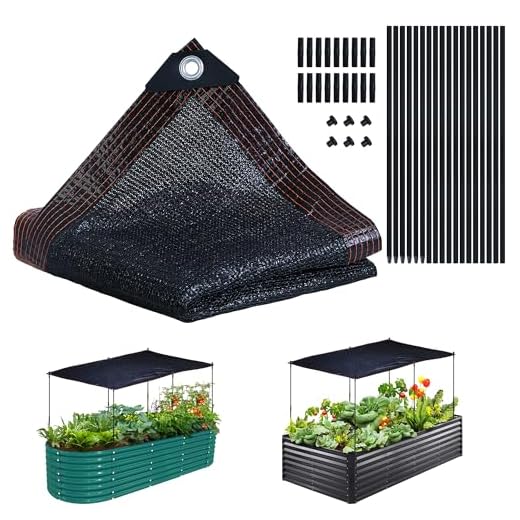 Garden Shade Cloth Kit for Raised Beds, 78.7"x39.4" Garden Shade Cloth for Plant Heat Protection, 85% Plant Sun Shade Cloth with Poles Raised Garden Bed Sunshade Cover for Outdoor Plants Vegetables