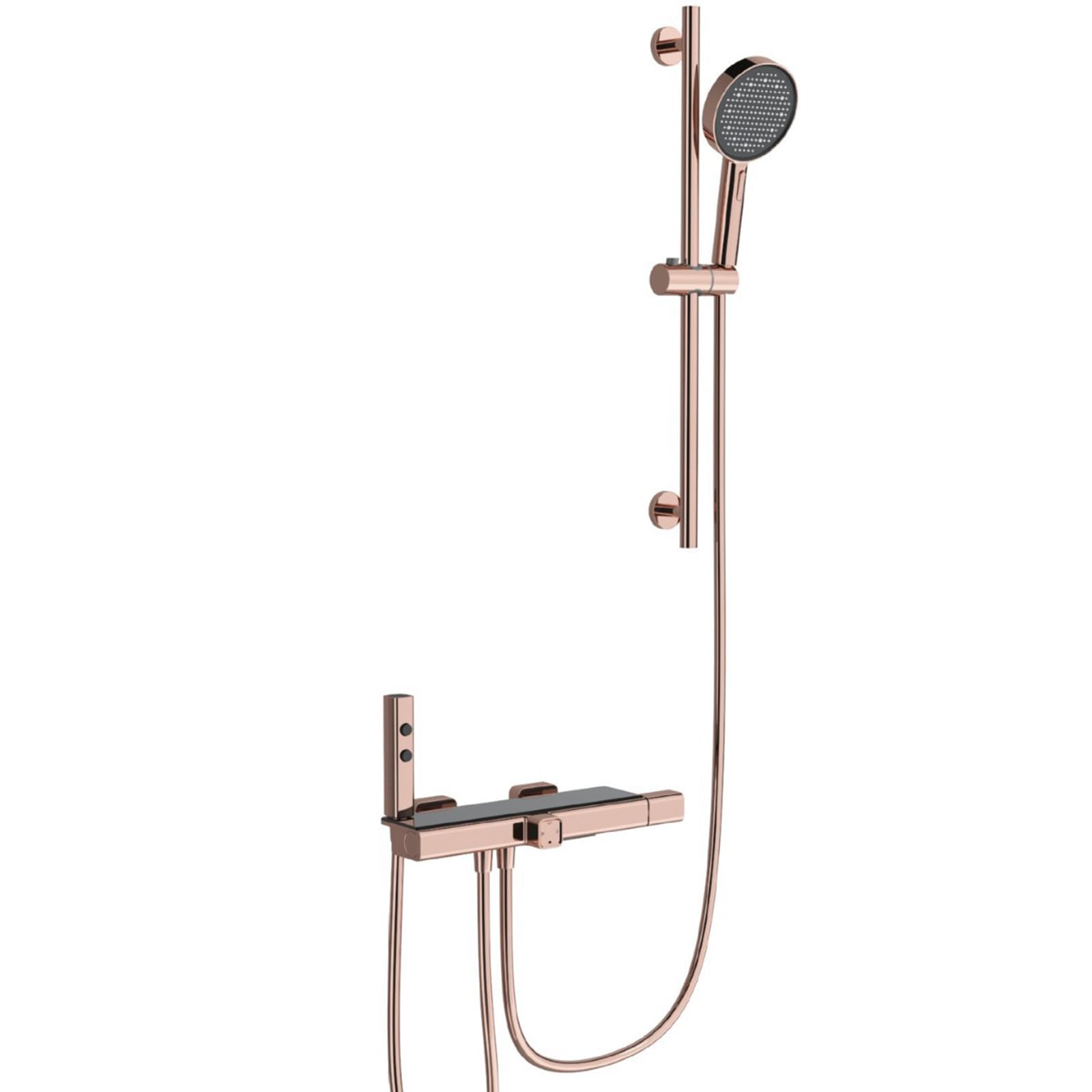 BHGFYXBS Wall Mounted Bath Shower Mixer Tap Rose Gold Waterfall Bath Mixer Tap With Spray Gun Shower Head And Hose Set For Bathtub Faucet,Rose Gold