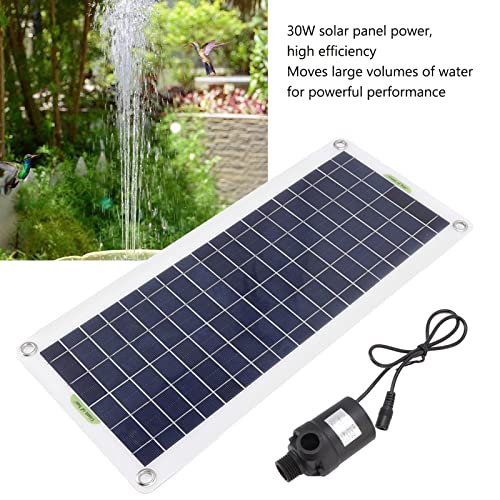 Kit de Bomba Solar Focket para Fuentes y Estanques - Panel Solar de Polisilicio de 12V 30W y Bomba Solar para Fuentes de Baño de Pájaros y Agua al Aire Libre