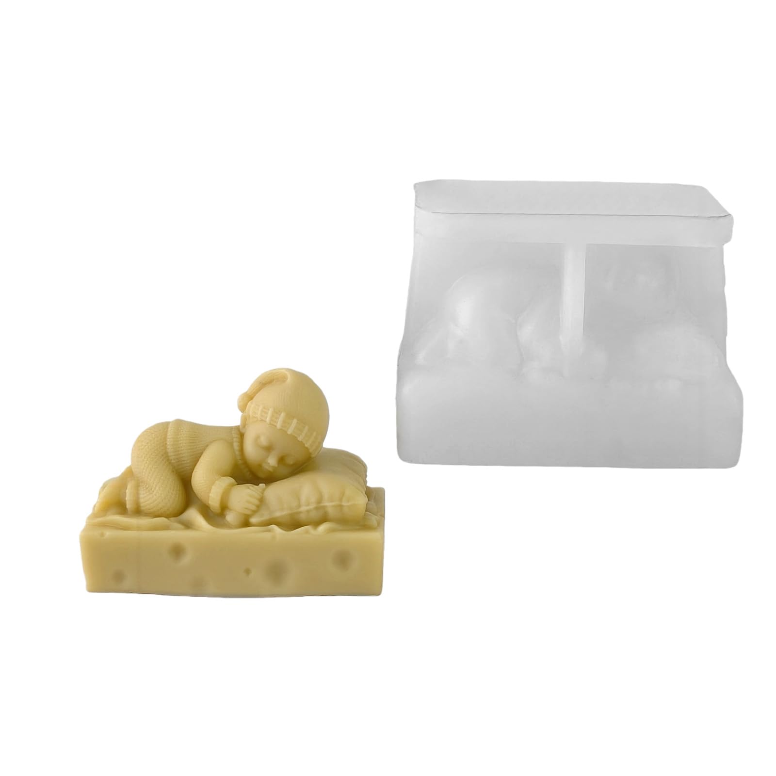 LUCKGONI Sleep Shape Silicone Candle For Resin Casting Candle Soap Gypsum Ornament and Home Decoration