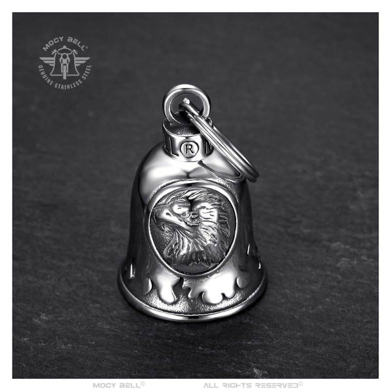 BOBIJOO Jewelry - Fortunato aquila testa moto campana argento in acciaio inox