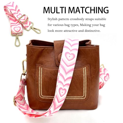 Image of Dsigo Purse Strap, 1.5 inch Wide Gold Alloy Buckle Floral Printing Crossbody Shoulder Strap for Bag Handbag Crossbody Bags
